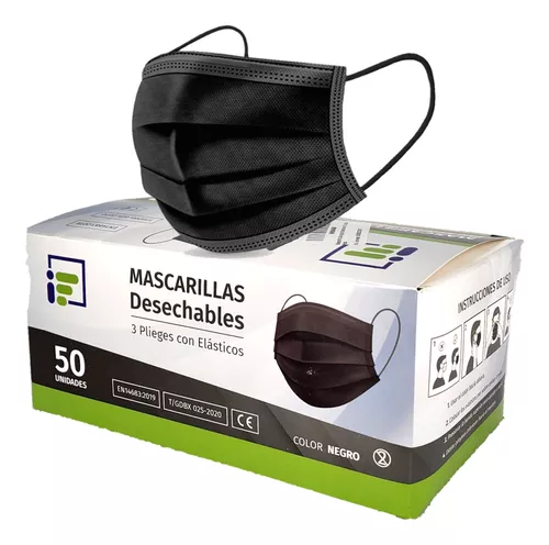MASCARILLA 3 PLIEGUES NEGRA
