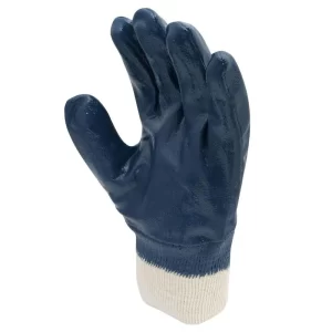 GUANTE NITRILO AZUL PUÑO TEJIDO